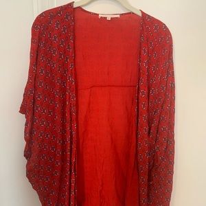 Red patterned kimono